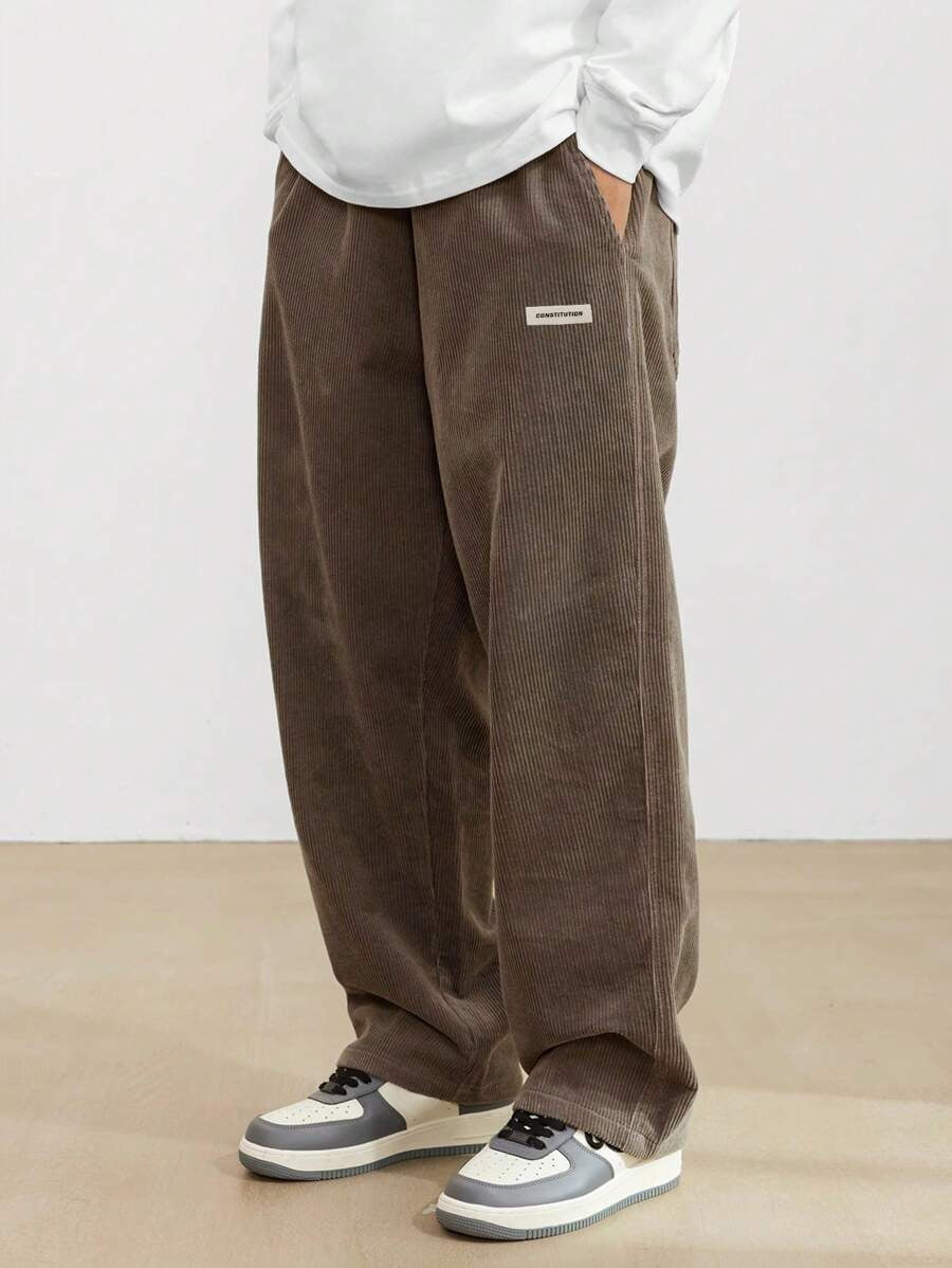 Men's Loose-Fit Straight Corduroy Pants