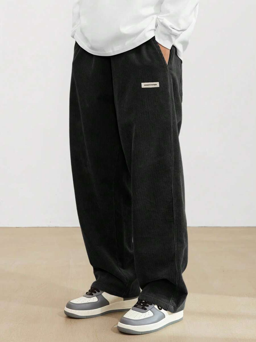 Men's Loose-Fit Straight Corduroy Pants
