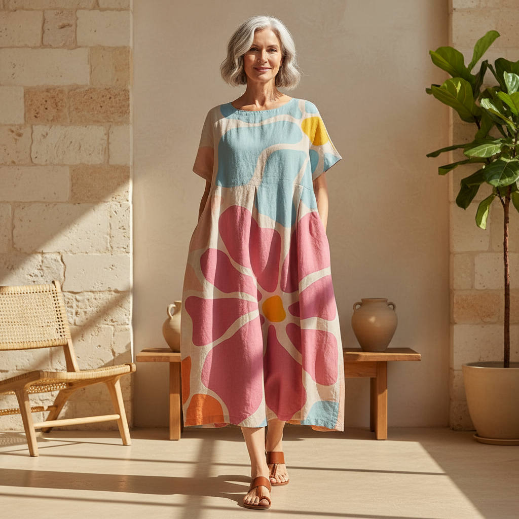 Women's Floral Print Oversized Maxi Dress