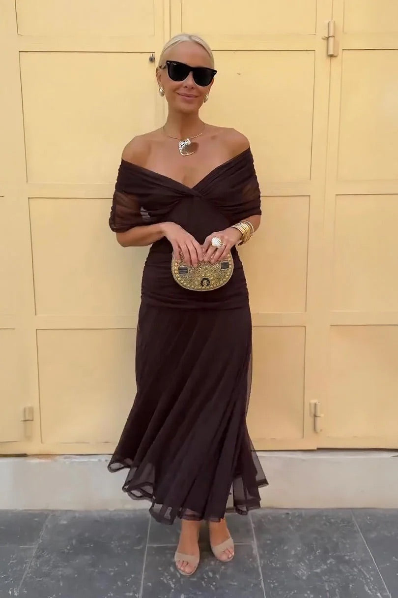 Women's Off Shoulder Mermaid Maxi Dress