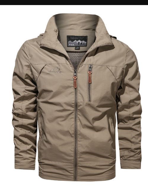 Men's Waterproof Windbreaker with Zip Pockets
