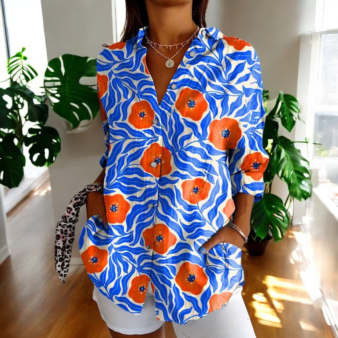 Women's Elegant Vintage-Inspired Collared Blouse