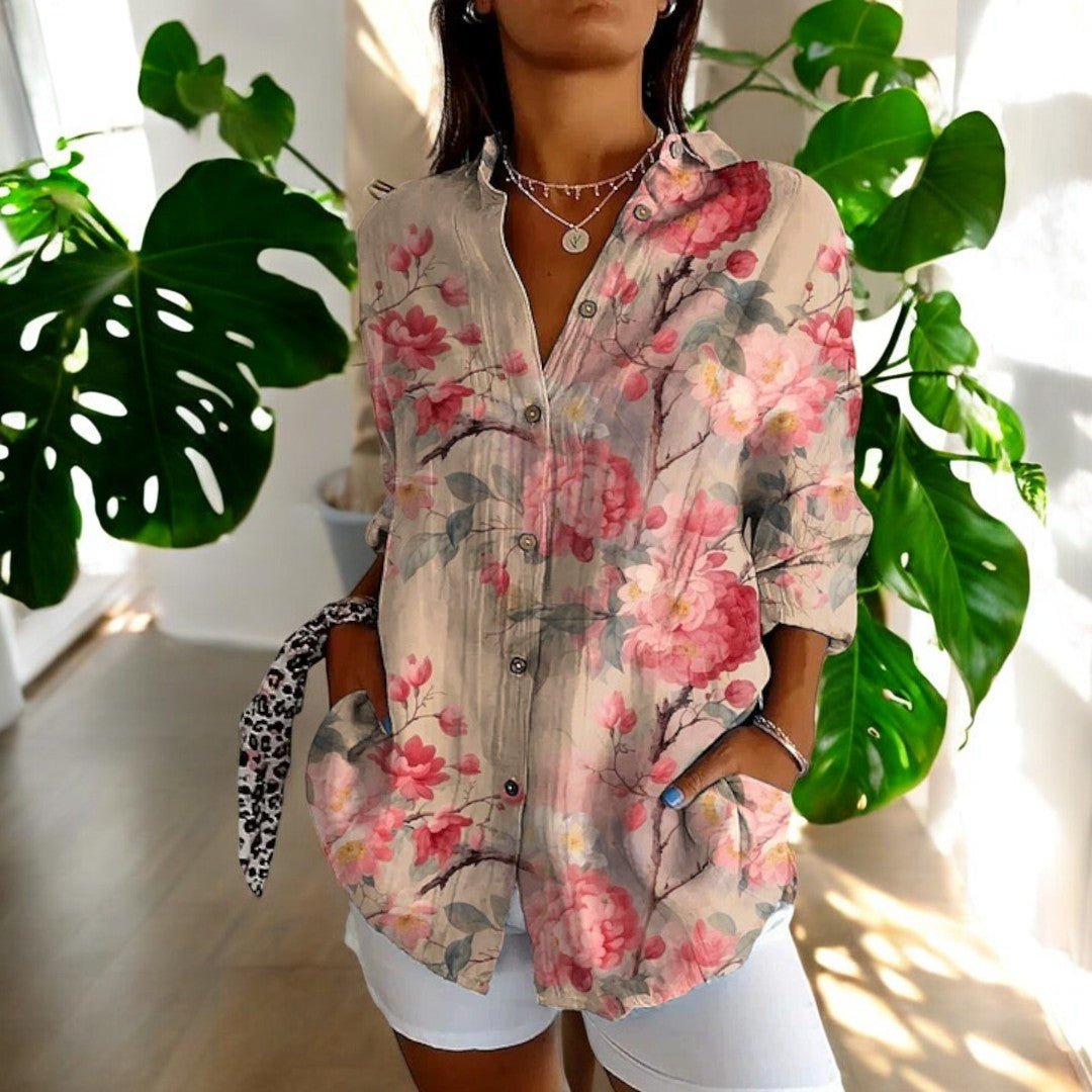 Women's Elegant Vintage-Inspired Collared Blouse