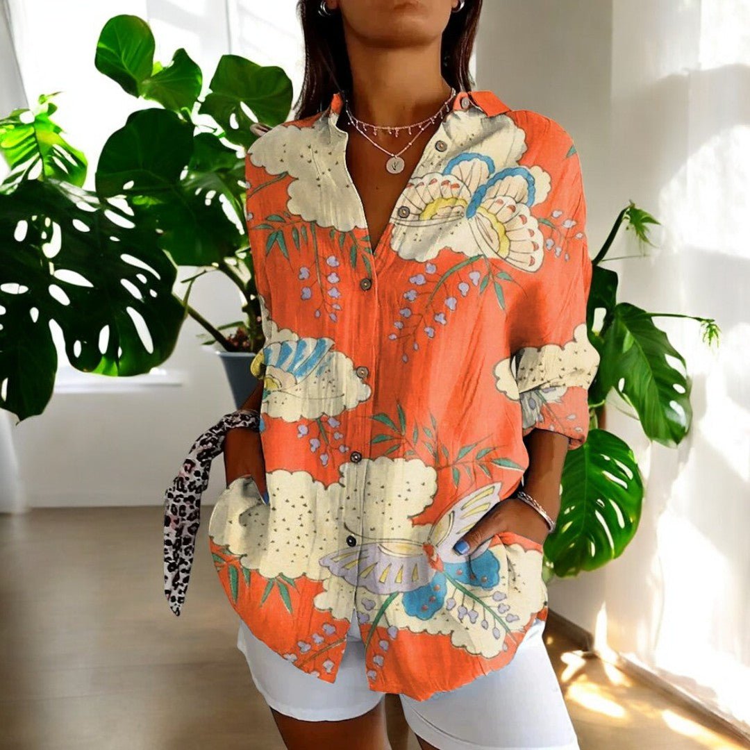 Women's Elegant Vintage-Inspired Collared Blouse