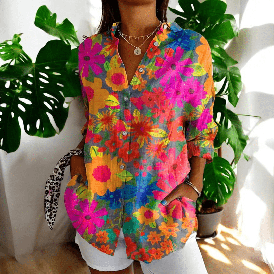 Women's Elegant Vintage-Inspired Collared Blouse