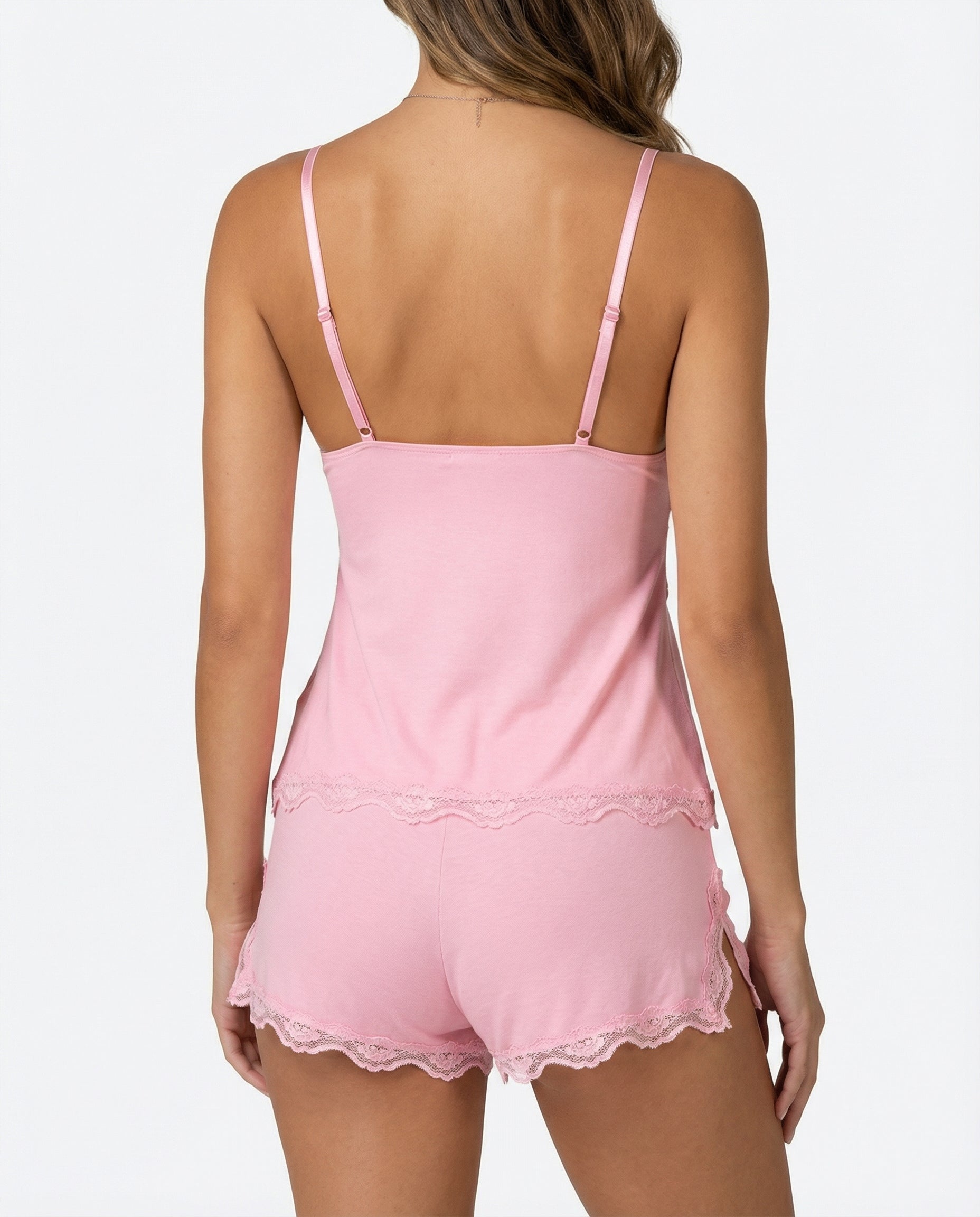 Women's Lace Trim Cami Shorts Set