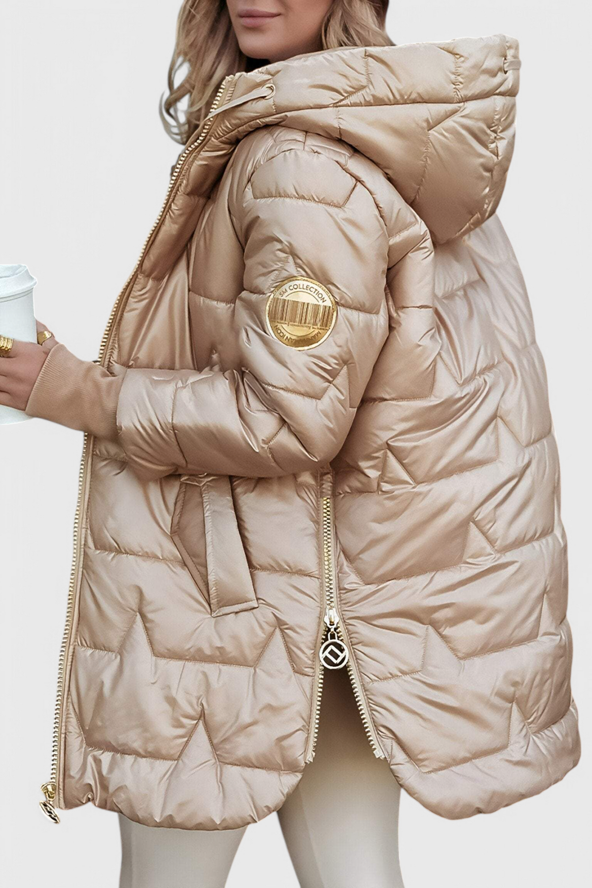 Women's Long Quilted Parka with Hood