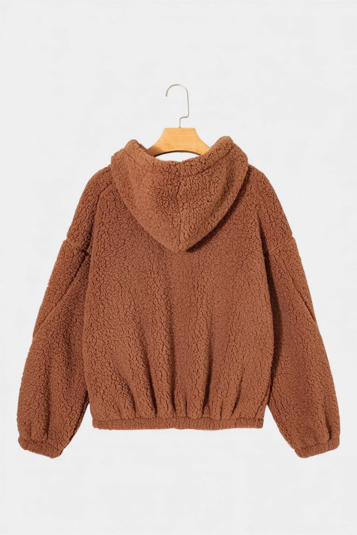 Women's Teddy Fleece Hoodie Jacket with Zip