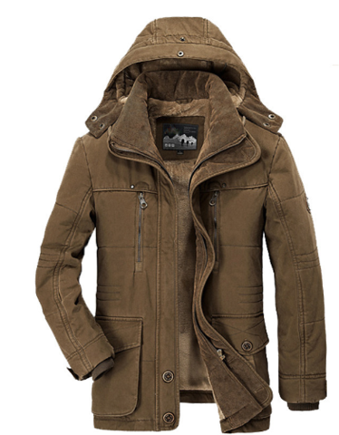 Warm Men's Winter Jacket with Fleece Lining