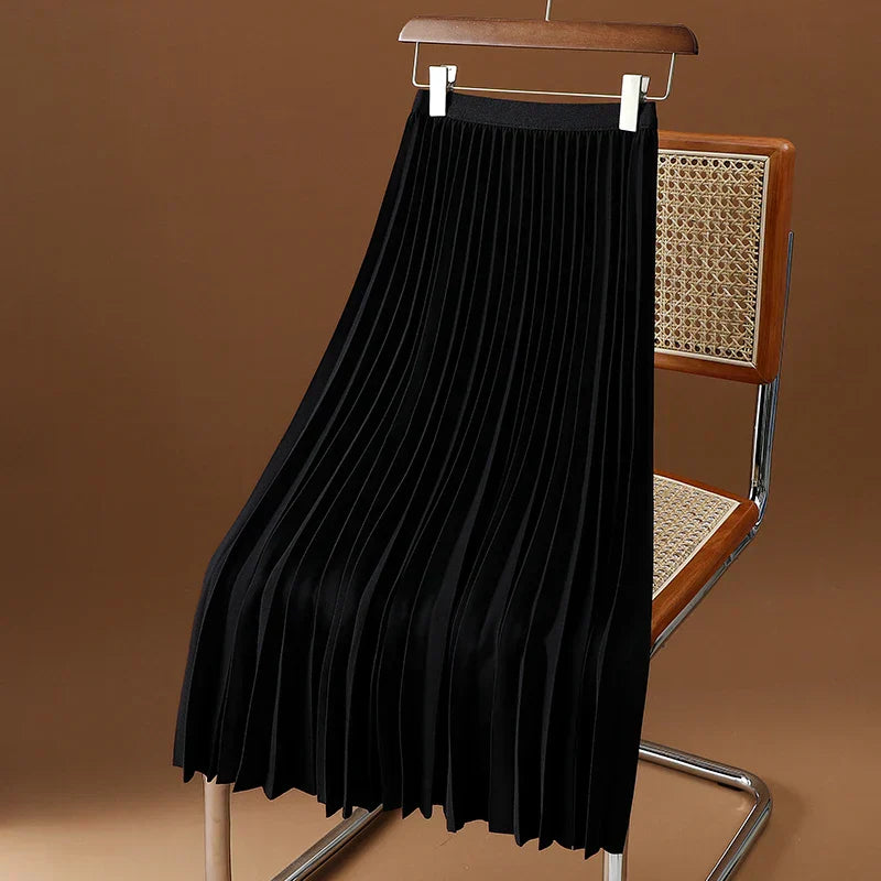 Elegant Pleated Midi Skirt for Women