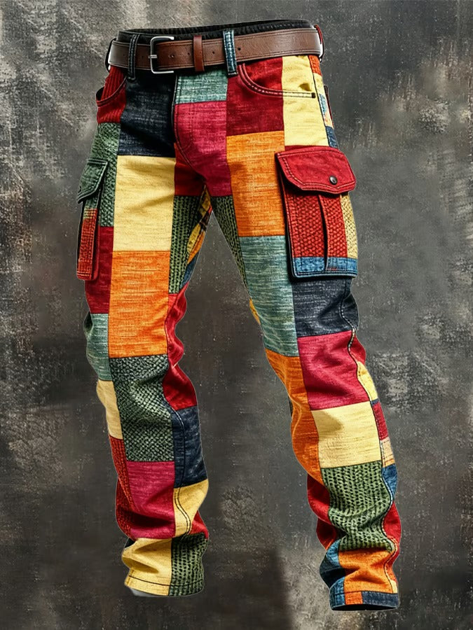 Men’s Patchwork Utility Cargo Pants