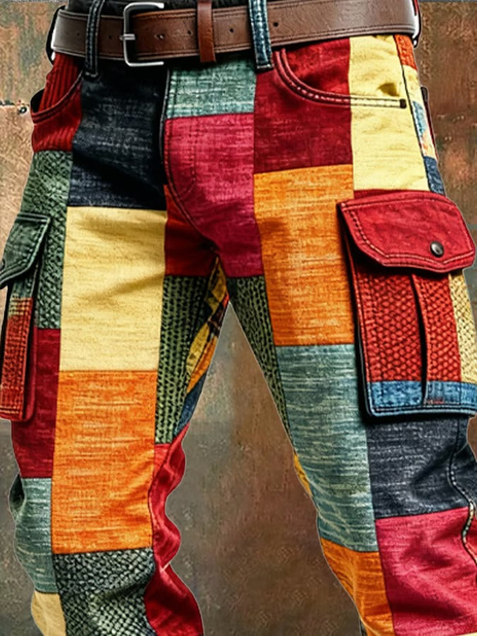 Men’s Patchwork Utility Cargo Pants