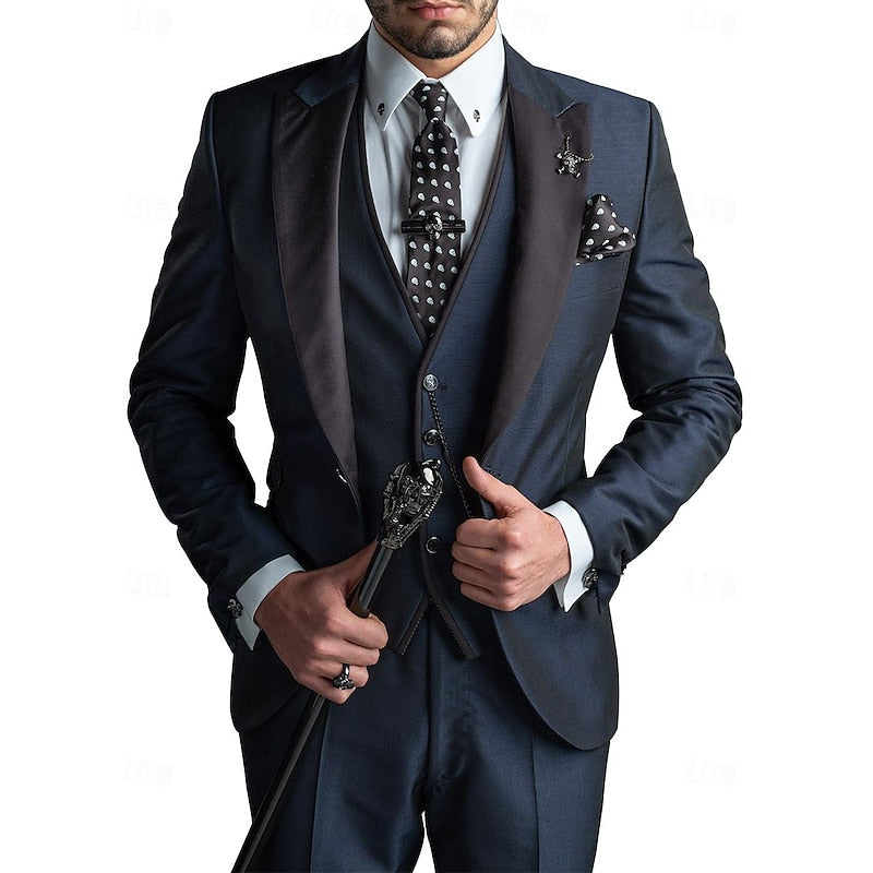 Stylish 3-Piece Men's Set with Blazer, Waistcoat, and Trousers