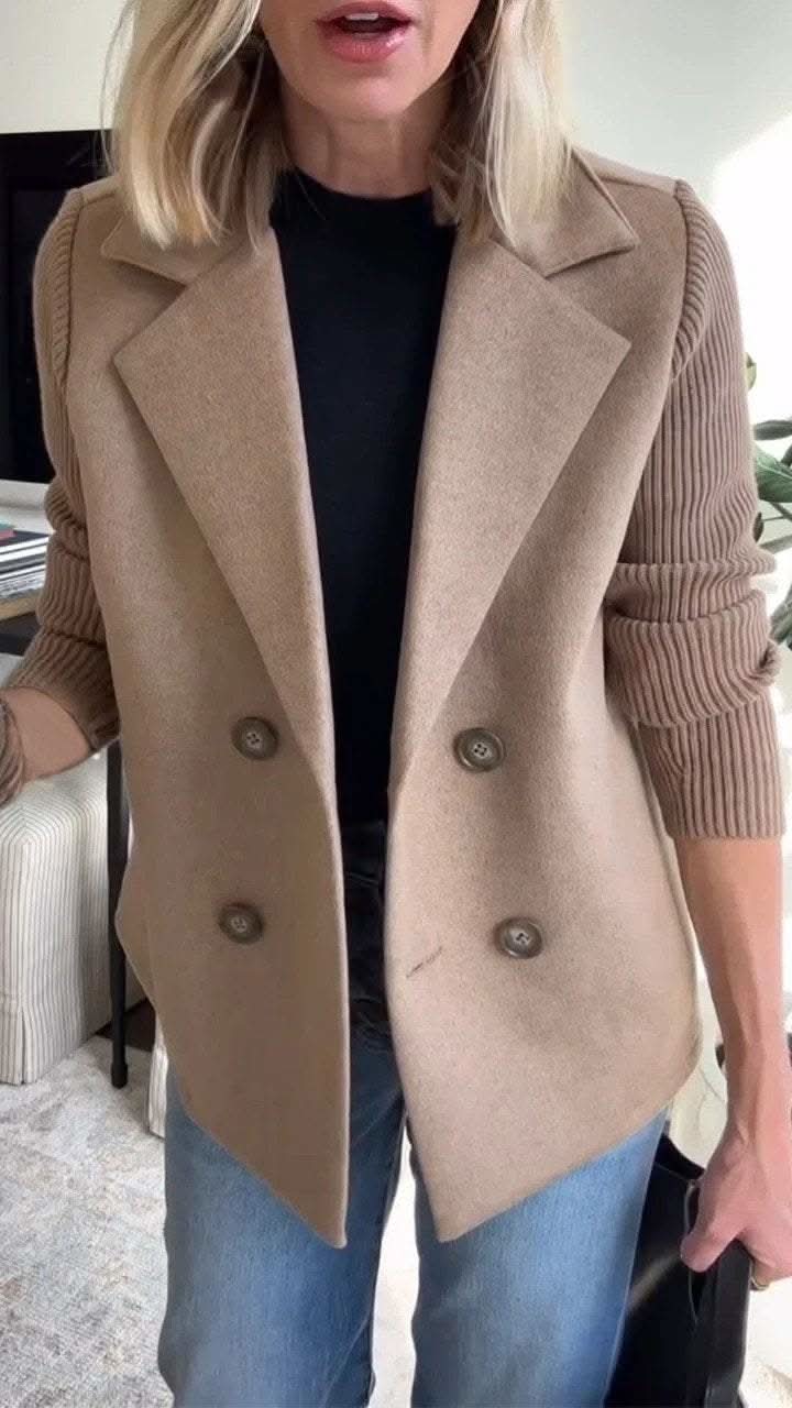 Women's Tailored Knit Double-Breasted Blazer