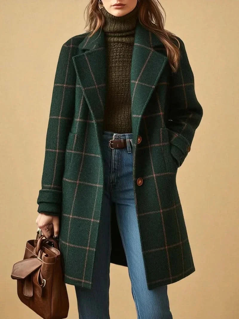 Women's Classic Plaid Longline Coat
