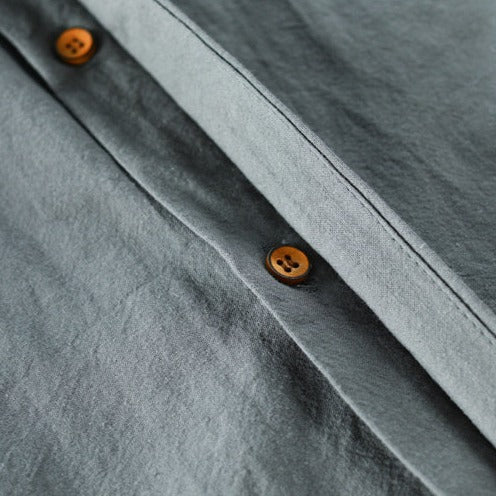 Men's Mandarin Collar Button-Up Shirt