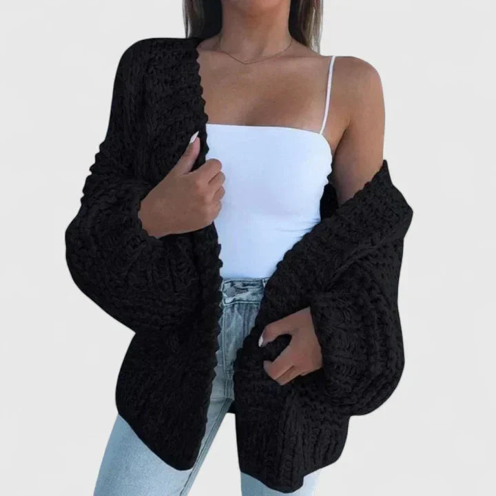 Women's Open Front Chunky Knit Cardigan