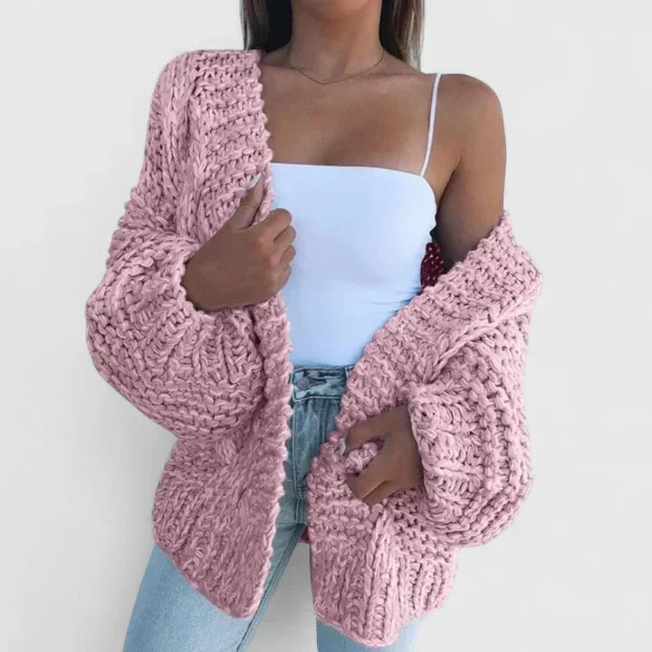 Women's Open Front Chunky Knit Cardigan