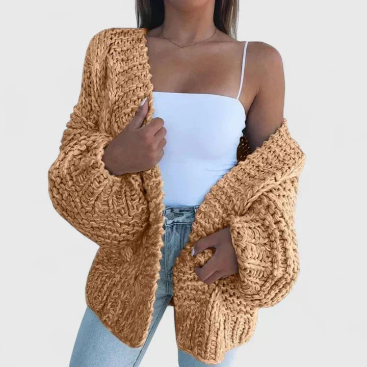 Women's Open Front Chunky Knit Cardigan