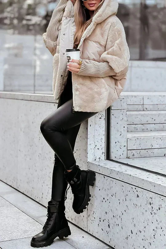 Women's Hooded Faux Fur Puffer Jacket