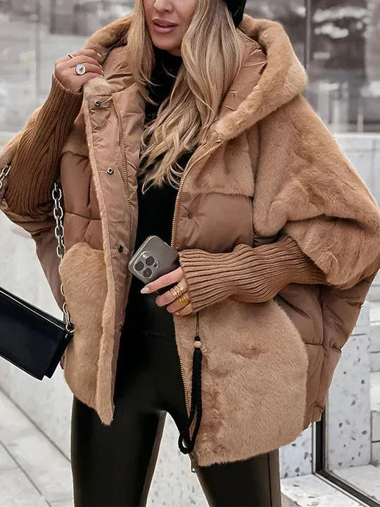 Women's Hooded Faux Fur Puffer Jacket
