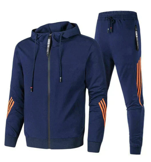 Men's Hooded Zip-Up Tracksuit Set