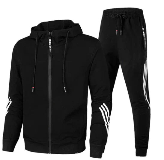 Men's Hooded Zip-Up Tracksuit Set
