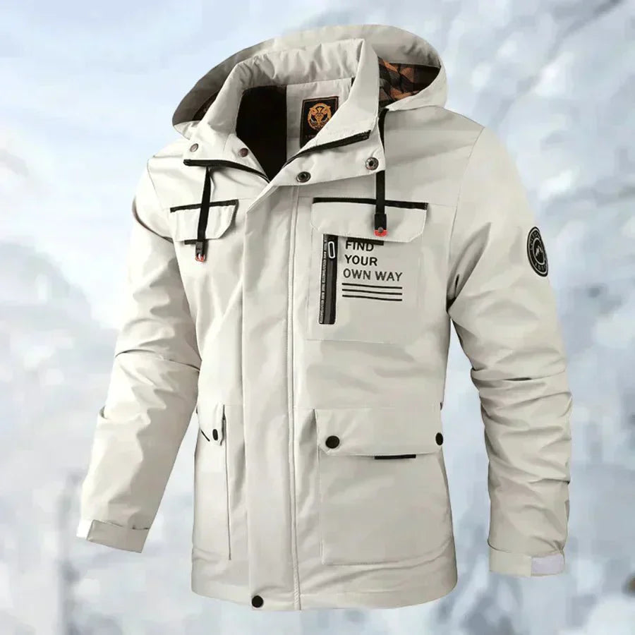 Men's Waterproof Winter Jacket with Removable Hood