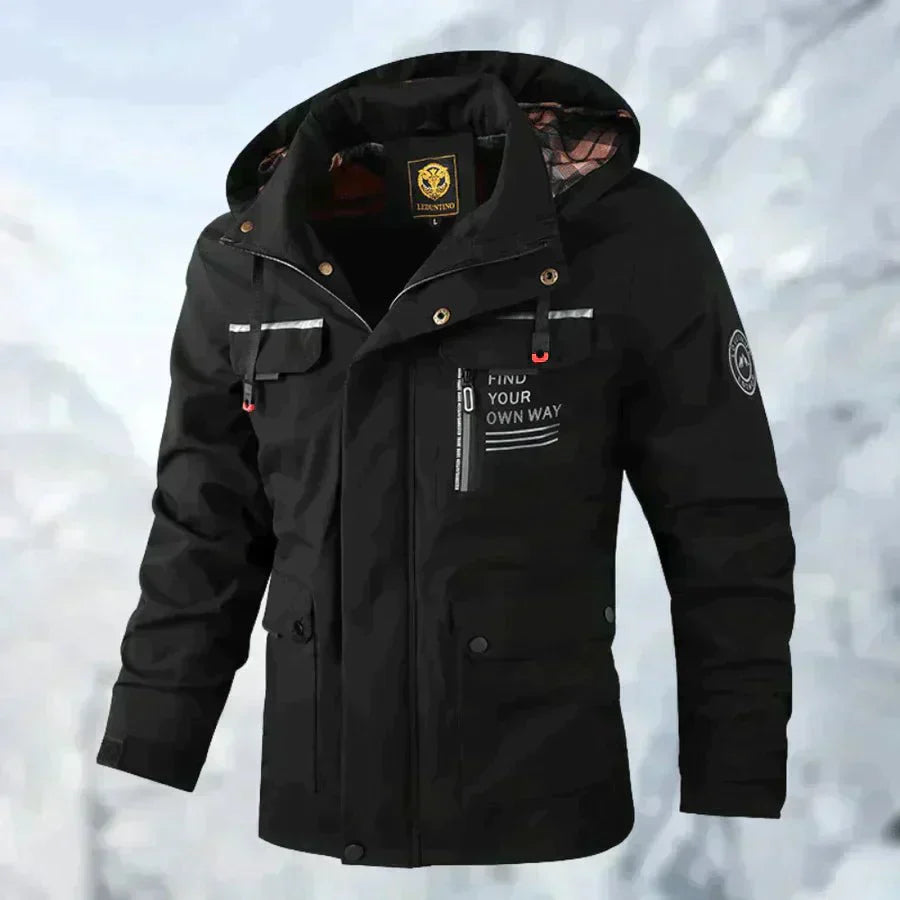 Men's Waterproof Winter Jacket with Removable Hood