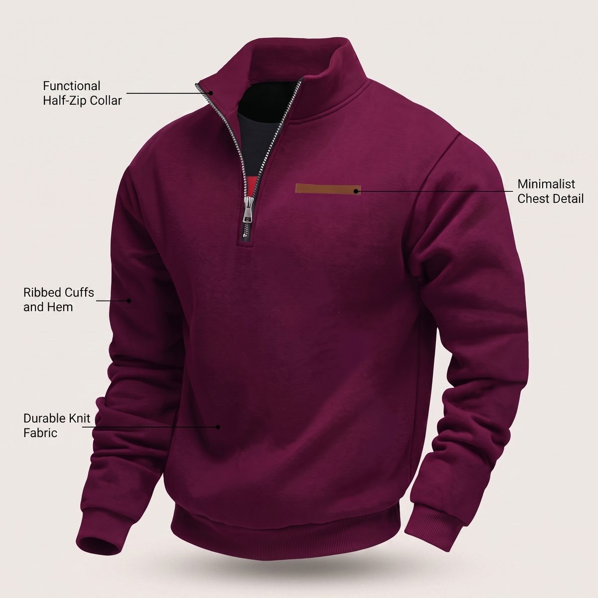 Men's Quarter-Zip Fleece Sweatshirt