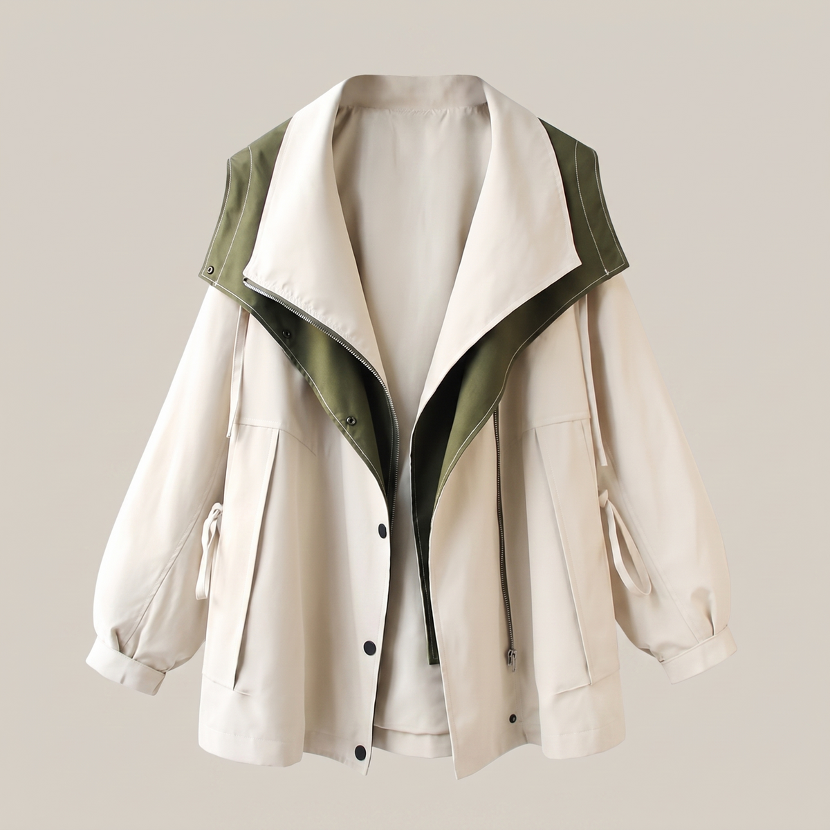 Women's Hooded Utility Jacket with Pockets