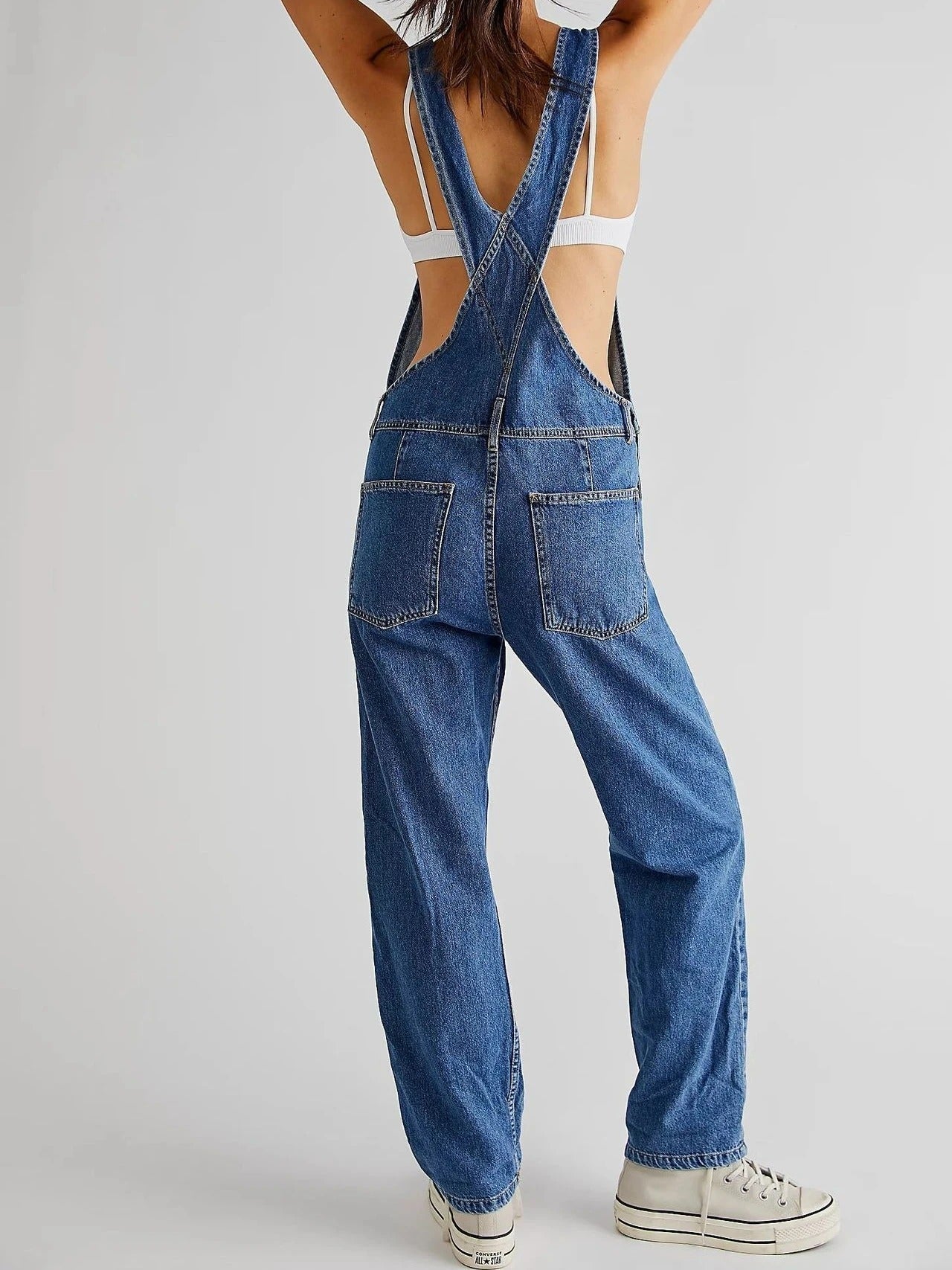 Women's Relaxed Denim Overalls with Adjustable Straps