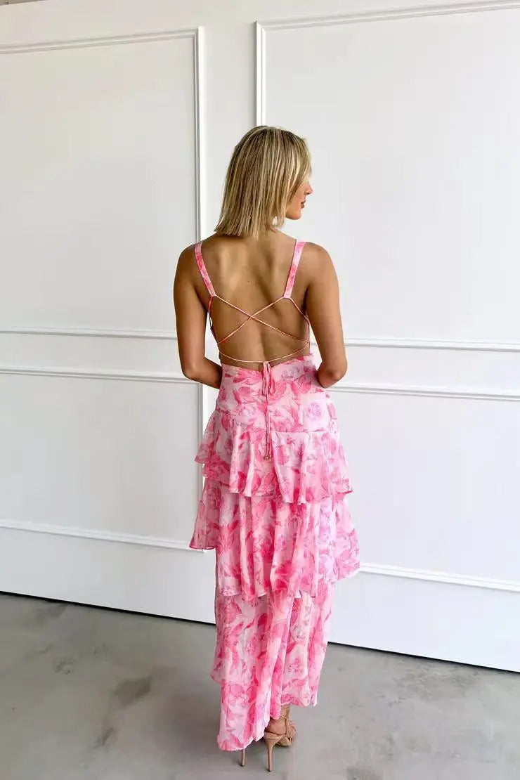 Women’s Floral Tiered Ruffle Maxi Dress