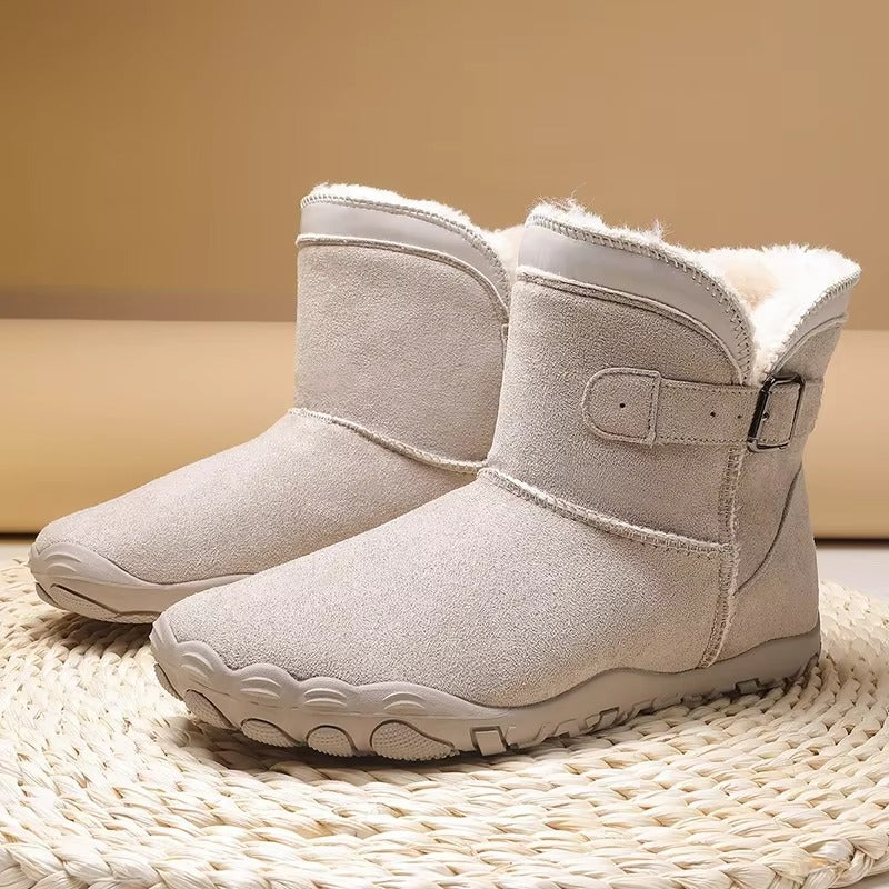 Women’s Warm Lined Buckle Ankle Boots
