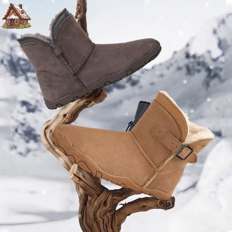Women’s Warm Lined Buckle Ankle Boots