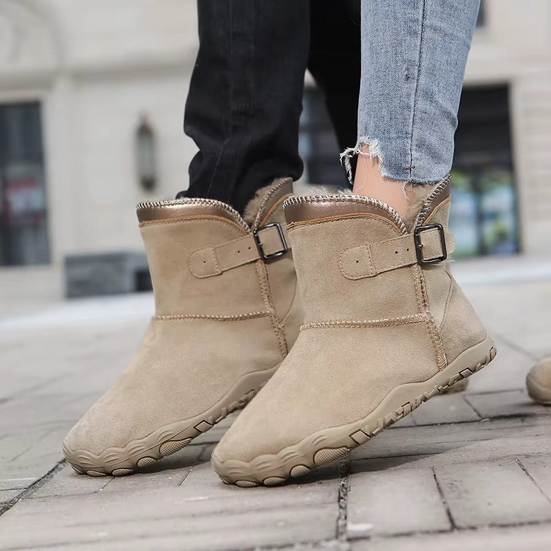 Women’s Warm Lined Buckle Ankle Boots