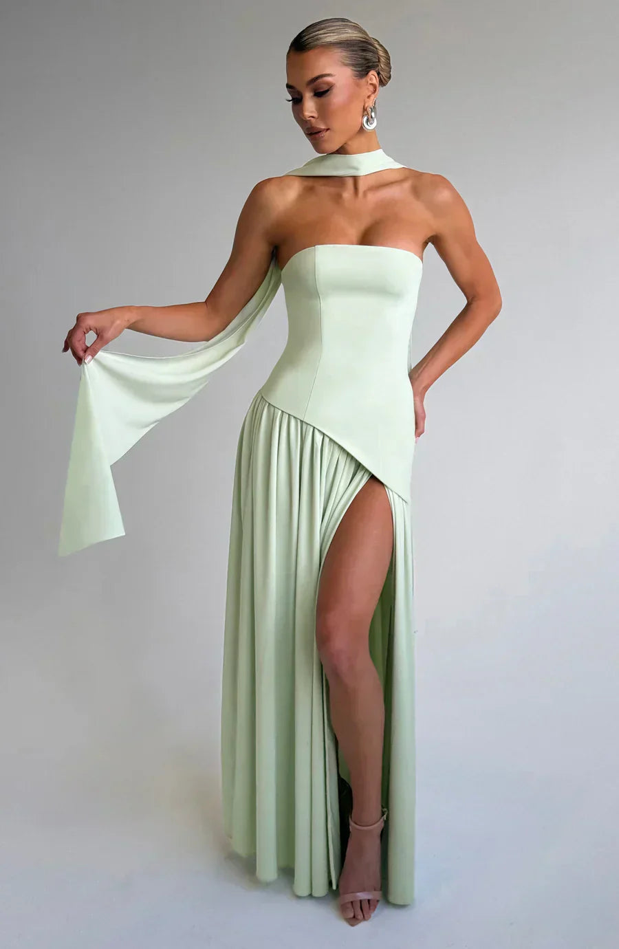 Women's Asymmetrical Off-Shoulder Maxi Dress