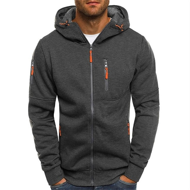 Men’s Casual Full-Zip Hooded Jacket