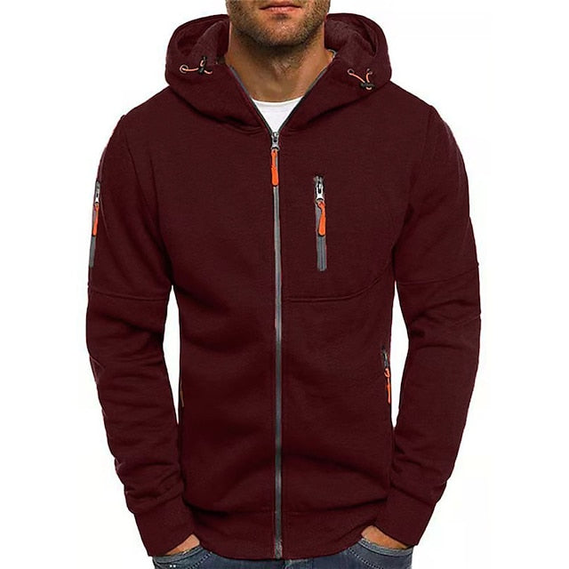 Men’s Casual Full-Zip Hooded Jacket