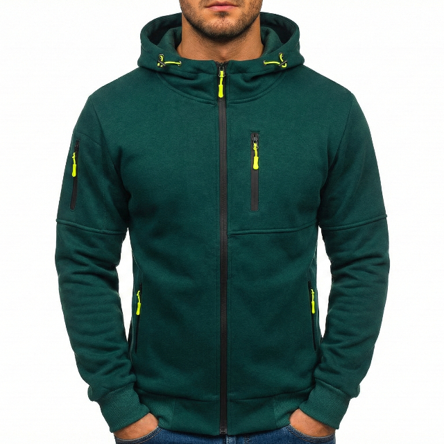 Men’s Casual Full-Zip Hooded Jacket