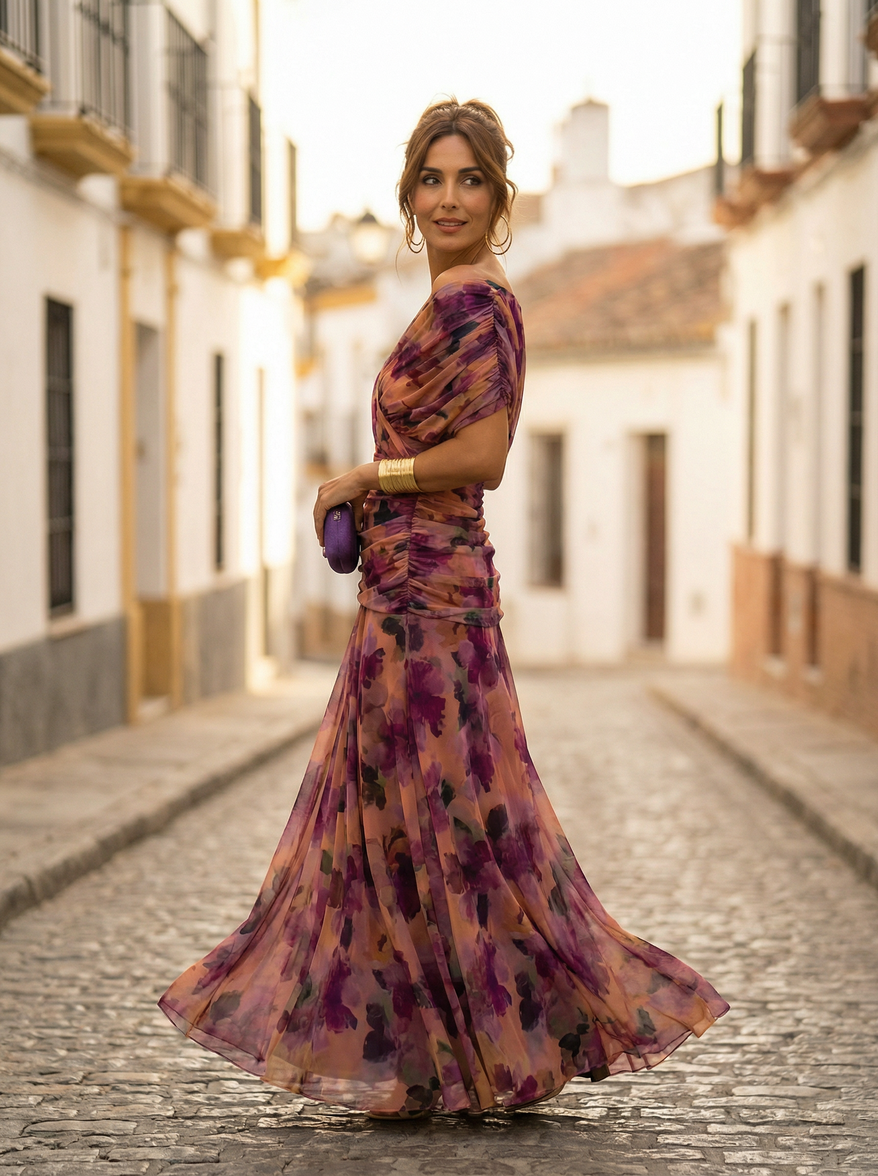 Women's Elegant Off-Shoulder Ruched Maxi Dress