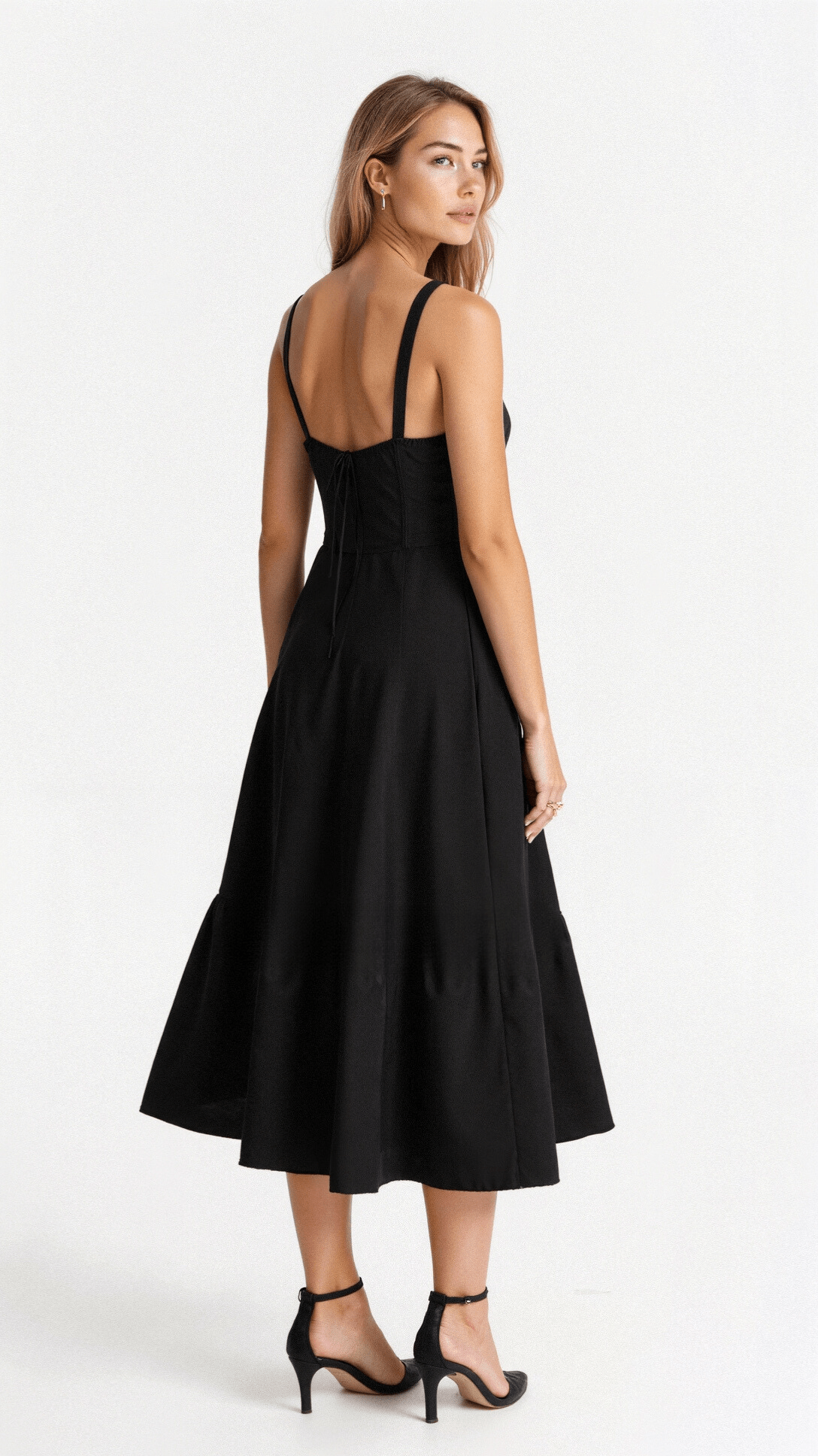 Women’s Elegant A-Line Midi Dress with Side Slit