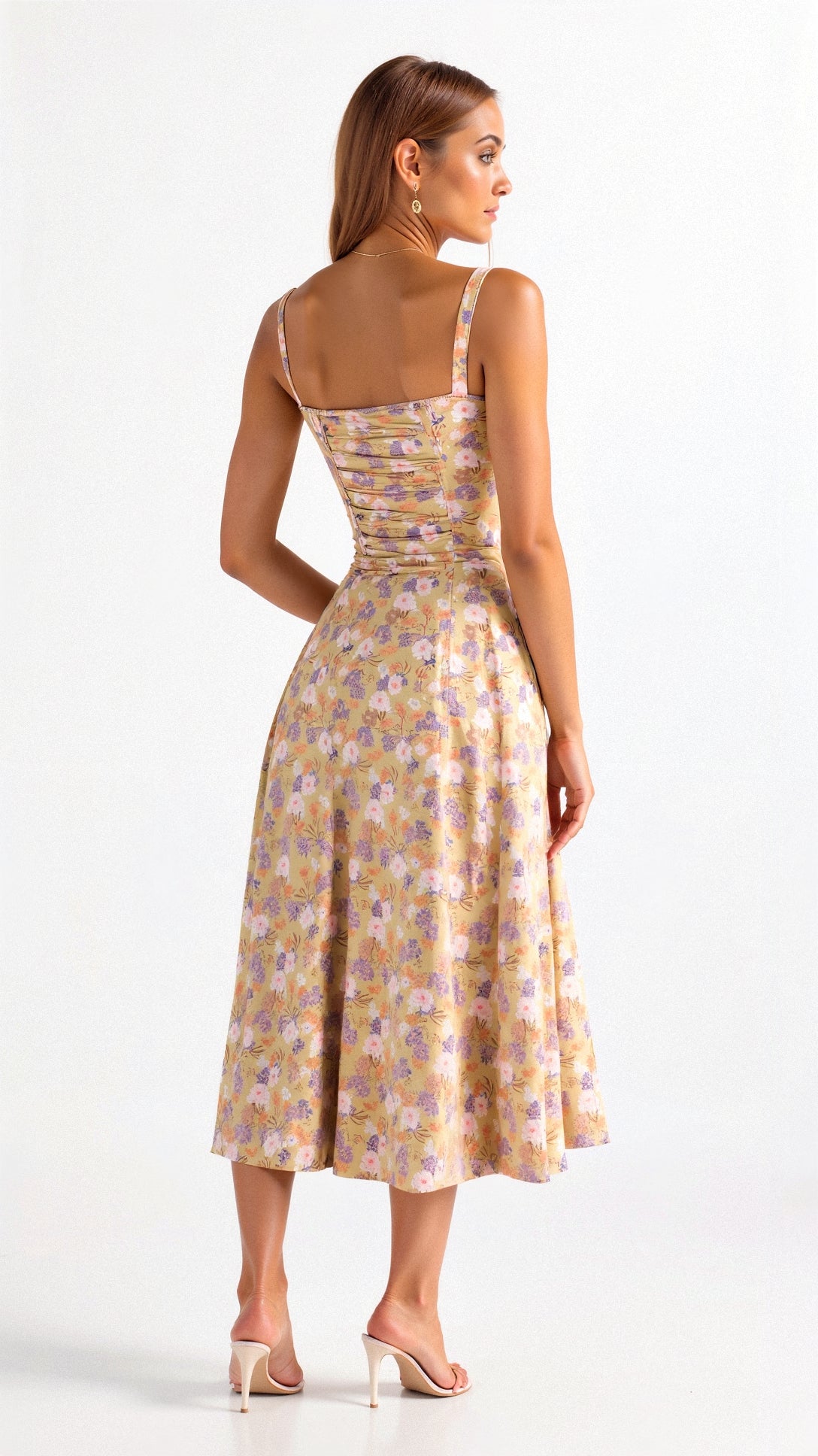 Women’s Elegant A-Line Midi Dress with Side Slit