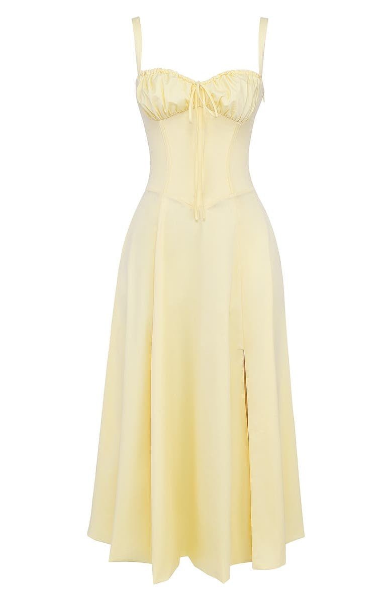 Women’s Elegant A-Line Midi Dress with Side Slit