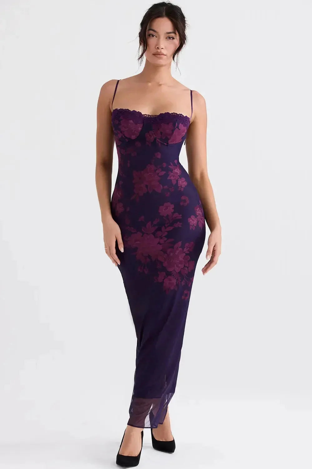 Navee - Women’s adjustable strap floral maxi dress