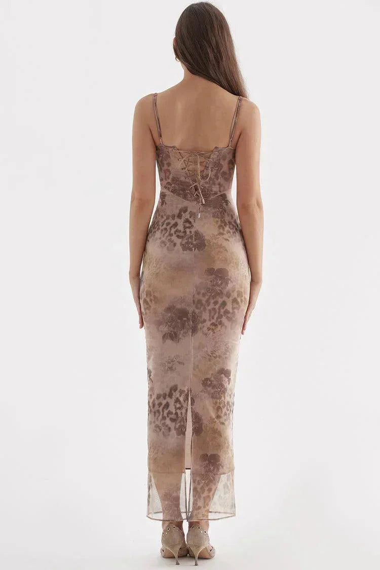 Navee - Women’s adjustable strap floral maxi dress
