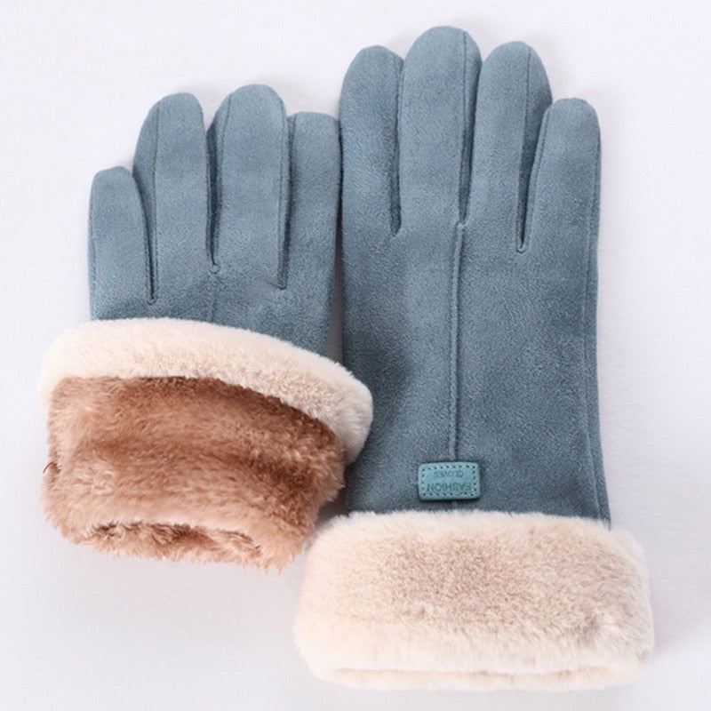 Women's Soft Fleece-Lined Gloves with Plush Cuffs