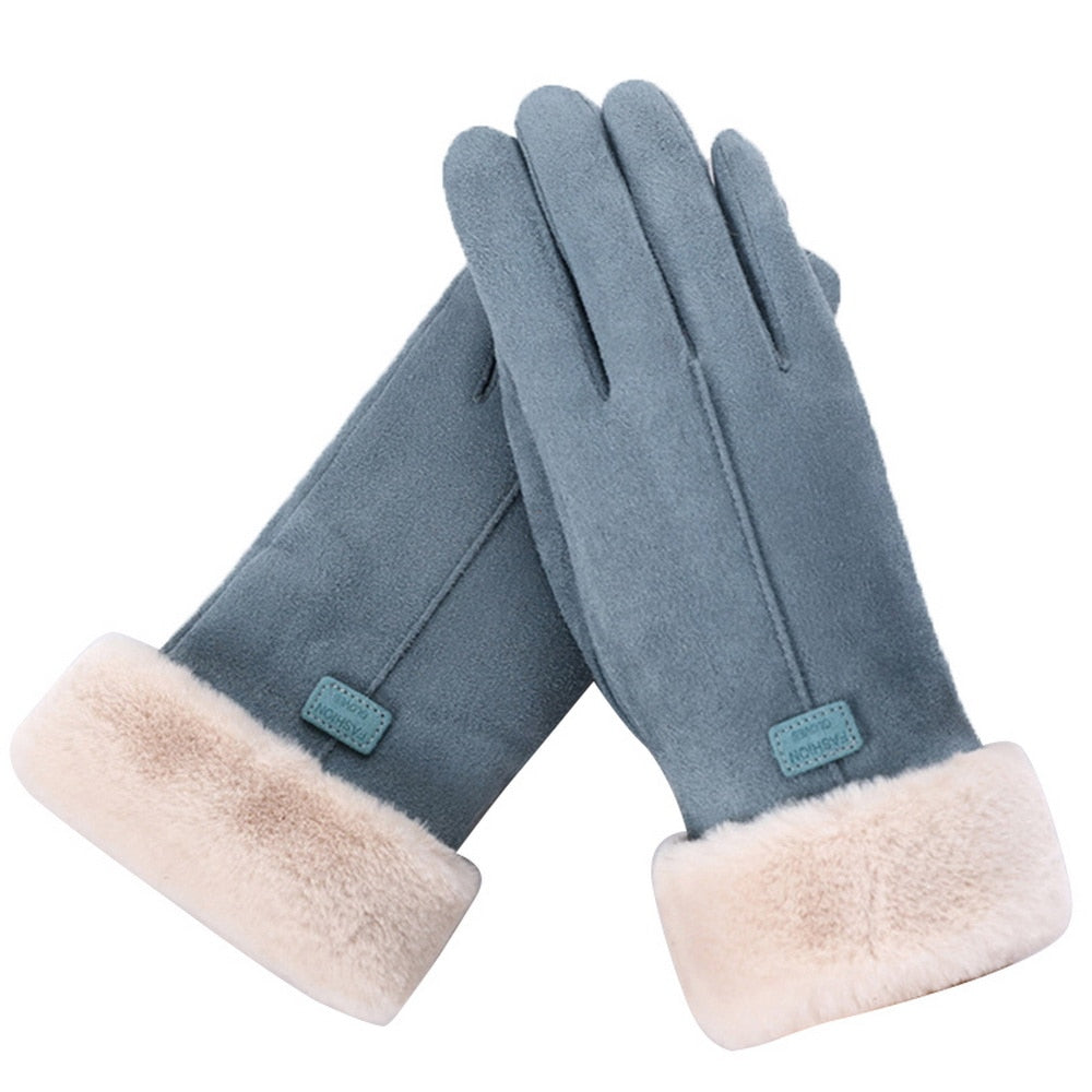 Women's Soft Fleece-Lined Gloves with Plush Cuffs