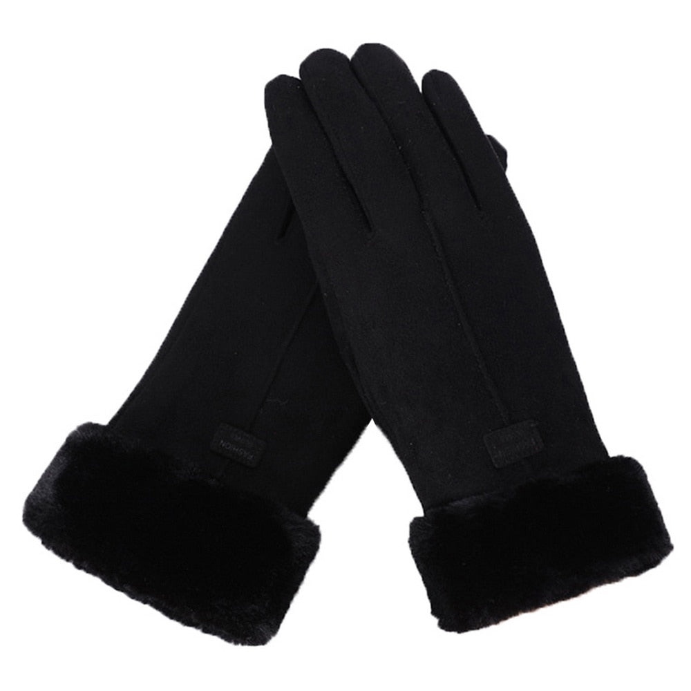 Women's Soft Fleece-Lined Gloves with Plush Cuffs