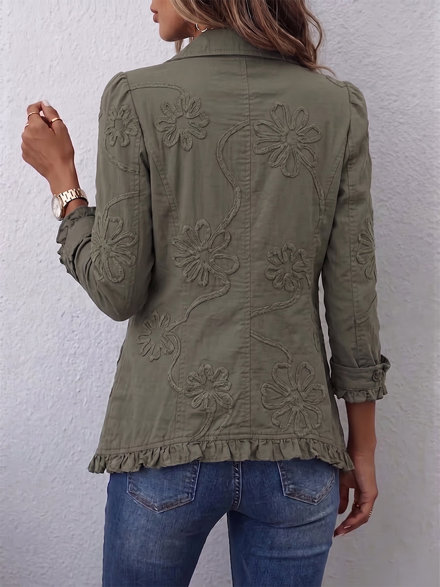 Women’s Casual Tailored Floral Embroidered Blazer